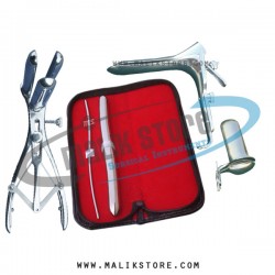 Hegar uterine dilator set 2pcs 3-4, 15-16, mathieu speculum,grave large, collin large